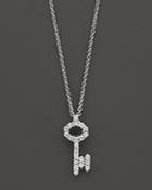 Roberto Coin 18 Kt. White Gold/diamond Key Necklace