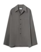 Lemaire Pyjama Silk Solid Relaxed Fit Button Down Shirt