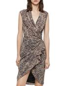 Allsaints Cancity Patch Leopard Print Wrap Dress
