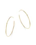 Zoe Chicco 14k Yellow Gold Bezel Set Diamond Delicate Hoop Earrings