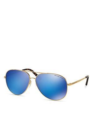Michael Kors Mirrored Aviator Sunglasses, 55mm