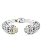 Lagos 18k Gold And Sterling Silver Caviar Color White Topaz Cuff, 14mm