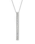Diamond Baguette Bar Pendant Necklace In 14k White Gold, .50 Ct. T.w.