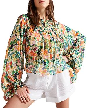 Ted Baker Kesara Printed Blouse With Tie Waist