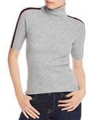 Aqua Cashmere Track Stripe Cashmere Turtleneck Sweater - 100% Exclusive