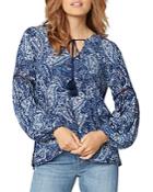 Liverpool Los Angeles Paisley Print Peasant Top