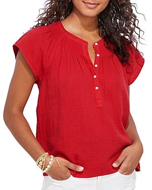 Vineyard Vines Smocked Gauze Top
