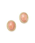 Coral Bezel Set Small Stud Earrings In 14k Yellow Gold - 100% Exclusive