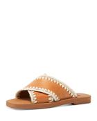 Chloe Women's Woody Square Toe Crossover Slide Sandals