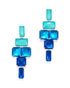 Ippolita Sterling Silver Rock Candy Stacked Rectangular Stone Earrings In Island