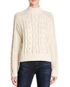 Aqua Beaded Cable Knit Sweater - 100% Exclusive