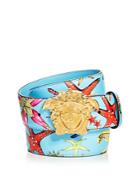 Versace Men's Tresor Da La Mer Print Reversible Leather Belt
