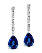 Bloomingdale's London Blue Topaz & Diamond Drop Earrings In 14k White Gold - 100% Exclusive