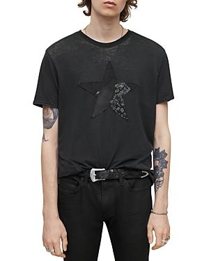 John Varvatos Short Sleeve Crewneck Patched Star Burnout Tee