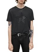 John Varvatos Short Sleeve Crewneck Patched Star Burnout Tee