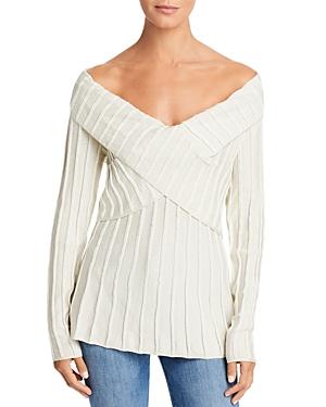 Single Thread Lurex Off-the-shoulder Sweater