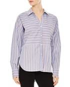 Sandro Rolando Directionally Striped Cotton Shirt