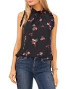 Vince Camuto Ruffled Floral Sleeveless Top