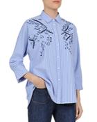 Gerard Darel Engel Embroidered Pinstriped Shirt