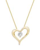 Bloomingdale's Diamond Heart Pendant Necklace In 14k Yellow Gold, 0.20 Ct. T.w. - 100% Exclusive