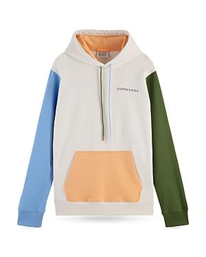 Scotch & Soda Organic Cotton Color Blocked Regular Fit Hoodie