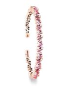 Suzanne Kalan 18k Rose Gold Fireworks Pink Sapphire & Diamond Frenzy Flexible Cuff Bangle Bracelet