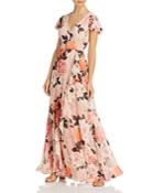Eliza J Floral-print Ruffled Dress