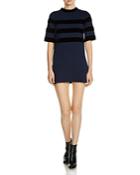 Maje Relina Velvet-stripe Sweater Dress