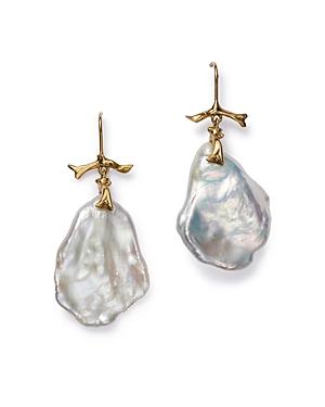 Annette Ferdinandsen Design 18k Yellow Gold Natural Pearl Drop Earrings