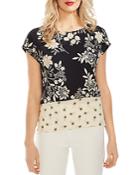 Vince Camuto Mixed-print Top