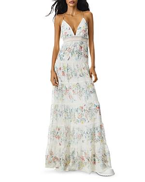 Alice And Olivia Karolina Printed Eyelet Maxi Dress