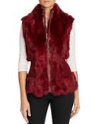 Belle Fare Rabbit Fur & Stretch Wool Vest