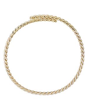 David Yurman 18k Yellow Gold Paveflex Necklace With Pave Diamonds