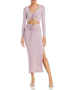 Fore Peekaboo Side Slit Midi Knit Dress