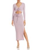 Fore Peekaboo Side Slit Midi Knit Dress