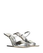 Cult Gaia Women's Rene Snakeskin Embossed Leather High Heel Mules
