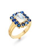 Temple St. Clair 18k Yellow Gold Color Theory Moonstone & Blue Sapphire Ring