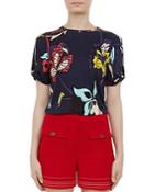 Ted Baker Colour By Numbers Gytha Printed Cold-shoulder Top
