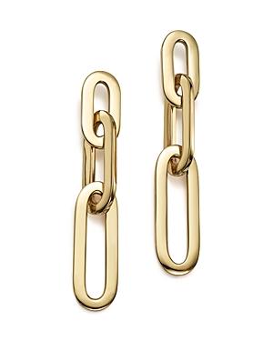 14k Yellow Gold Large Triple Link Earrings