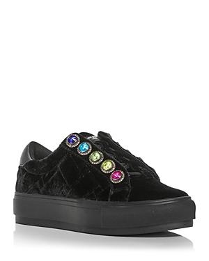Kurt Geiger London Women's Liviah Lace Up Low Top Velvet Sneakers