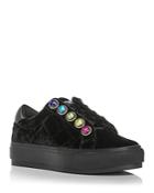 Kurt Geiger London Women's Liviah Lace Up Low Top Velvet Sneakers