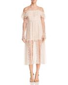 Alice Mccall Way You Are Cold-shoulder Lace Dress