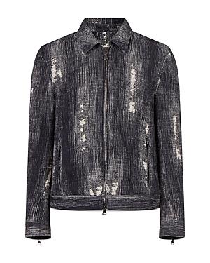 John Varvatos Collection Distressed Zip Front Jacket