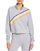 Wildfox Rainbow Print Half Zip Sweatshirt