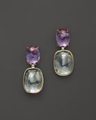 Vianna Brasil 18k Yellow Gold Earrings With Amethyst, Prasiolite And Diamond Accents