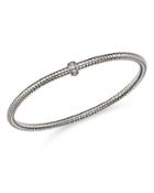 Alberto Amati 14k White Gold Diamond Tubogas Stretch Bracelet