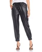 Blanknyc Cropped Faux-leather Jogger Pants