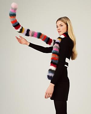 Charlotte Simone Rainbow-stripe Fox Fur Scarf