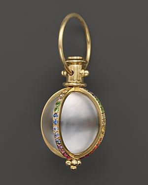 Temple St. Clair 18k Yellow Gold Classic Amulet With Rock Crystal And Mixed Pave Sapphires