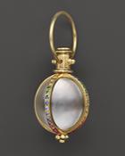 Temple St. Clair 18k Yellow Gold Classic Amulet With Rock Crystal And Mixed Pave Sapphires